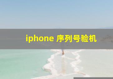 iphone 序列号验机